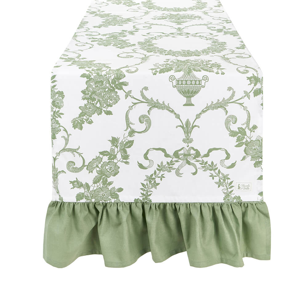 Runner Chloe in cotone cm 50x150 verde salvia Nuvole di Stoffa (LEG