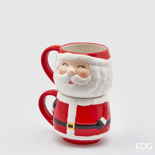 EDG - Set 2 Tazze Mug impilabili Babbo H17 cm