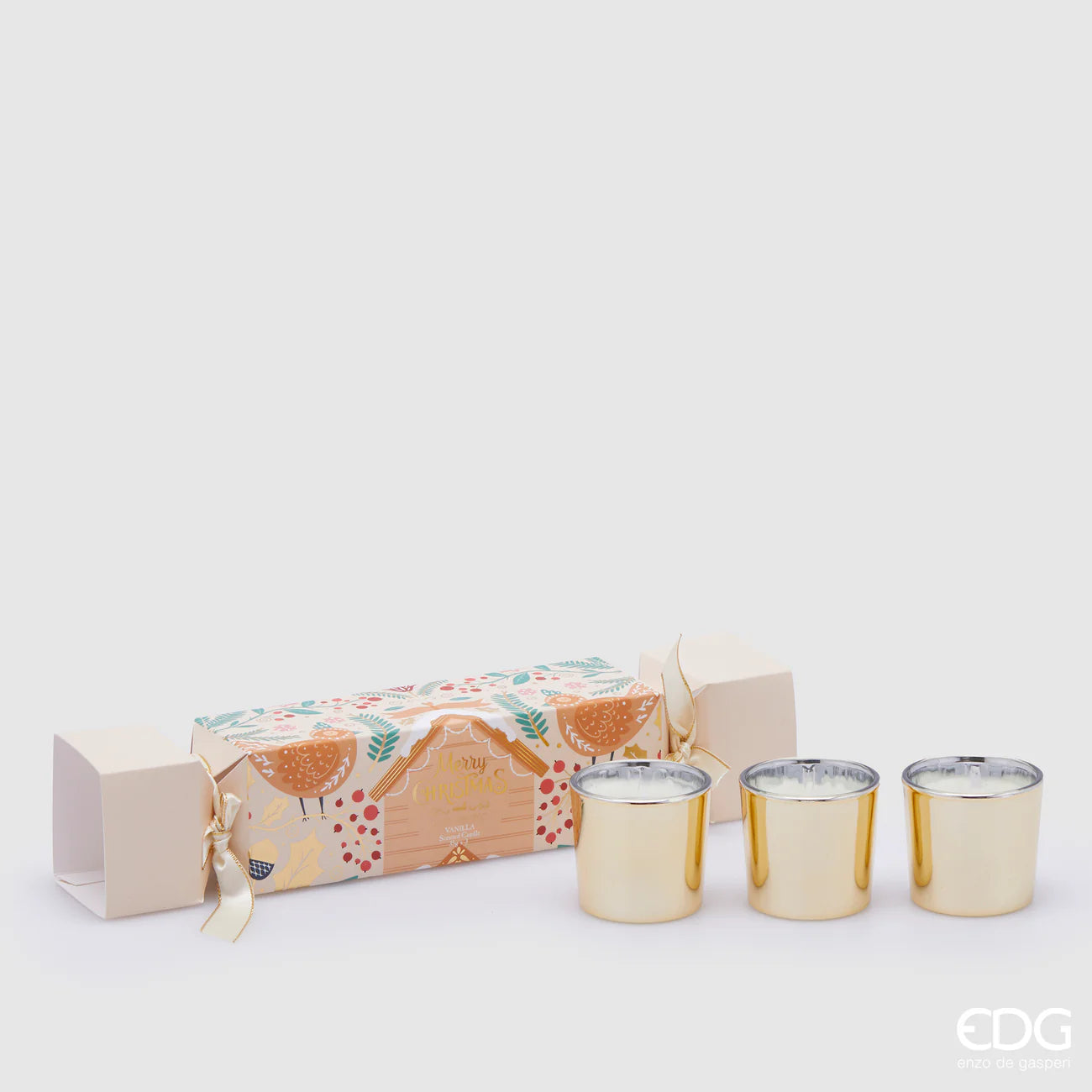 EDG - Set of 3 Joyful Candles with Black Vanilla Scent H5 cm